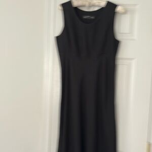 Long black vintage linen dress.sleeveless